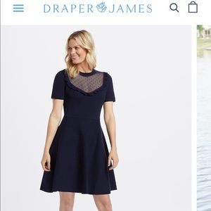 Draper James Sheer Yoke A-Line Sweater Dress NWT